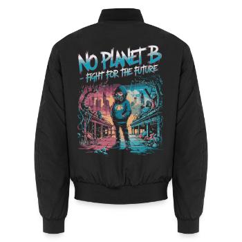 No Planet B – Kampf für die Zukunft - Unisex Bomberjacke - Schwarz - Hinten - AI Model Male 185 light (185cm)