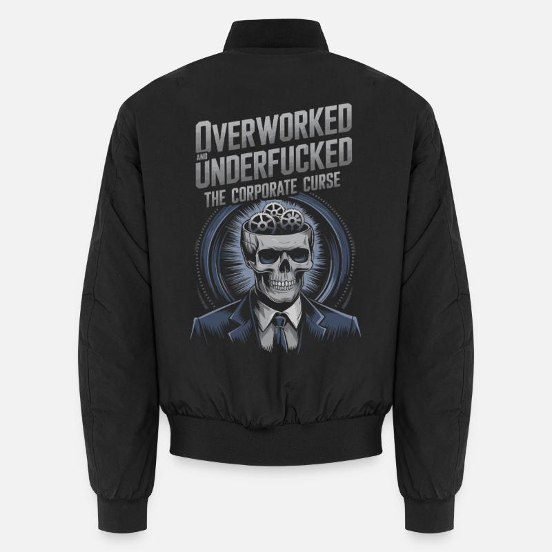 Überlastet & untertrieben***d- Corporate Skeleton Humor Unisex Bomberjacke