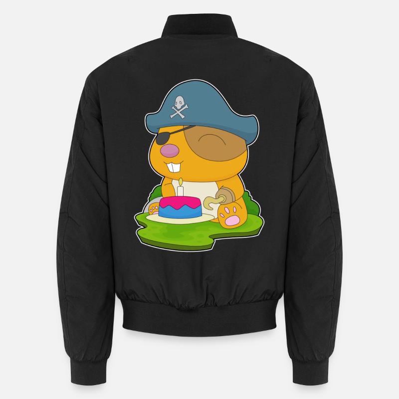 Hamster Birthday Pirate Unisex Bomber Jacket