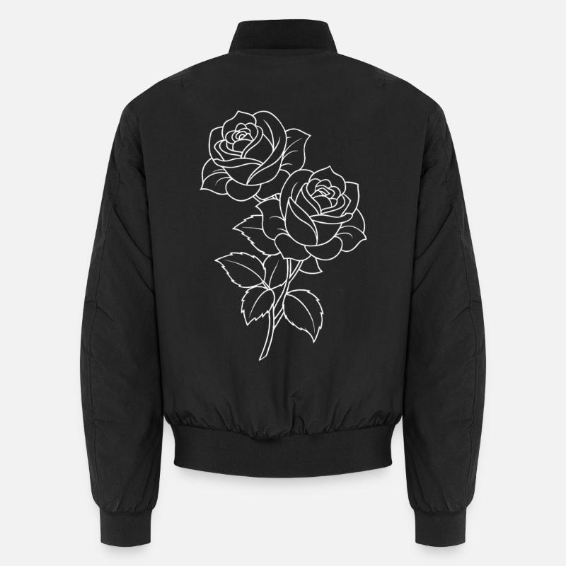 Roses - Flowers - Blossoms - Saying - Unisex Bomber Jacket - black