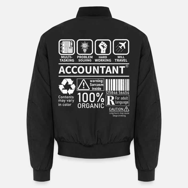 Accountant Multi Tasking Problem Solving - Unisex Bomber Jacket - black