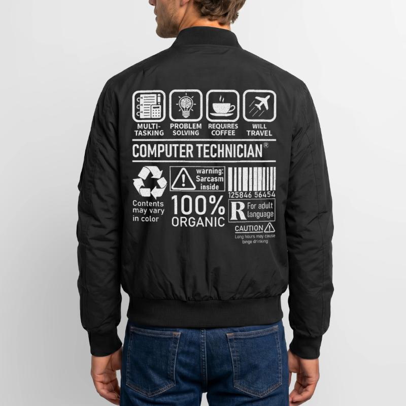 Computer Technician multi tasking problem solving Unisex Bomber Jacket