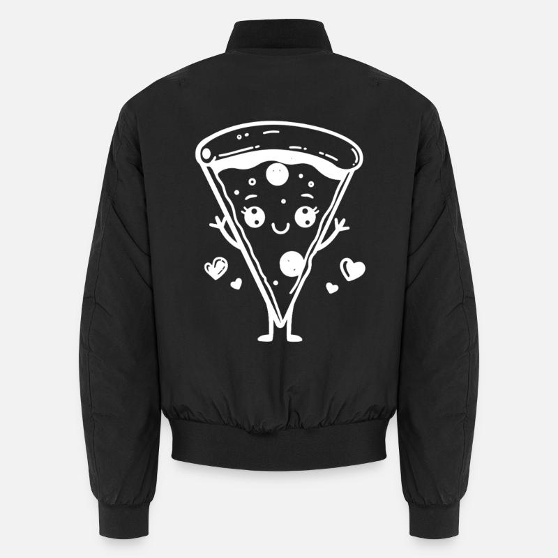 Pizza Comic Style - Unisex Bomber Jacket - black