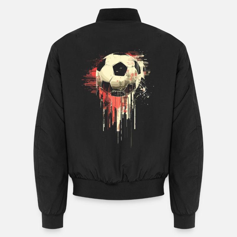 Soccer Illustration - Unisex Bomber Jacket - black