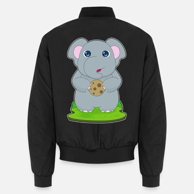 Elephant Cookie - Unisex Bomber Jacket - black