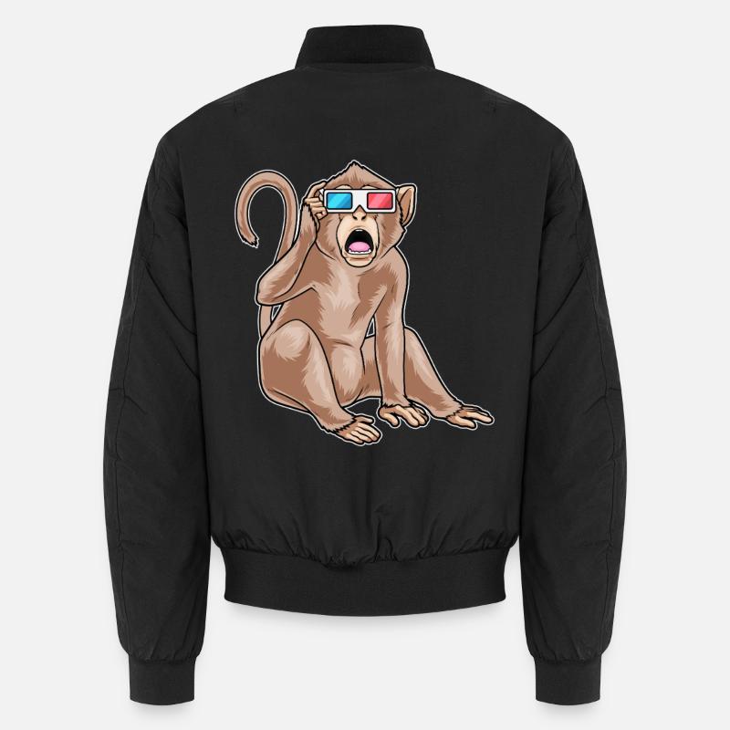 Monkey Glasses - Unisex Bomber Jacket - black