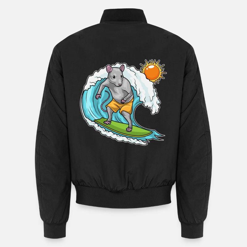 Rat Summer Surfer Unisex Bomber Jacket