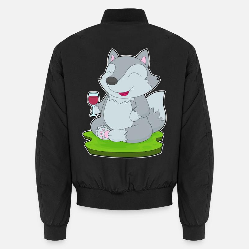 Wolf Red Wine Unisex Bomber Jacket