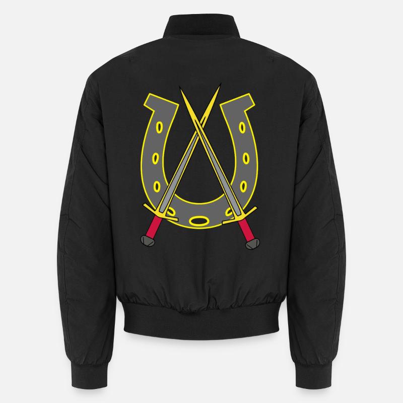 Mittelalter Ritter Schwert Schwerter Hufeisen Unisex Bomberjacke