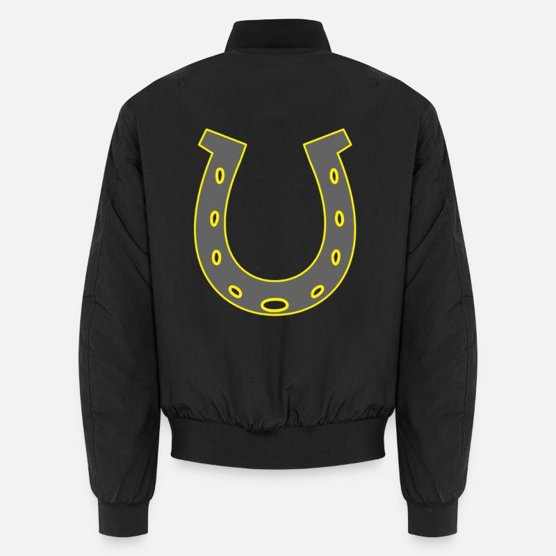 Pferd Pferde Hufeisen Reiterin - Unisex Bomberjacke - Schwarz