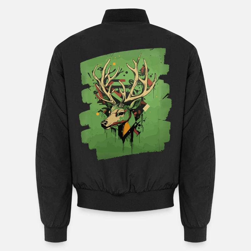 Hirsch mit Geweih Unisex Bomberjacke