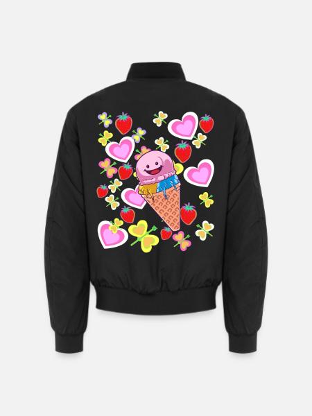 Sommer Retro Eis Eiskrem Kinder Kind Eiscrem - Unisex Bomberjacke - Schwarz