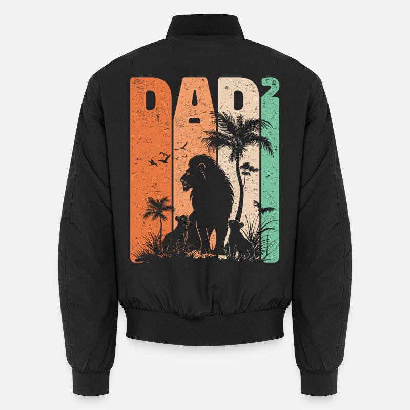 Dad High 2 Leo Two Kids Father's Day Gift Unisex Bomber Jacket