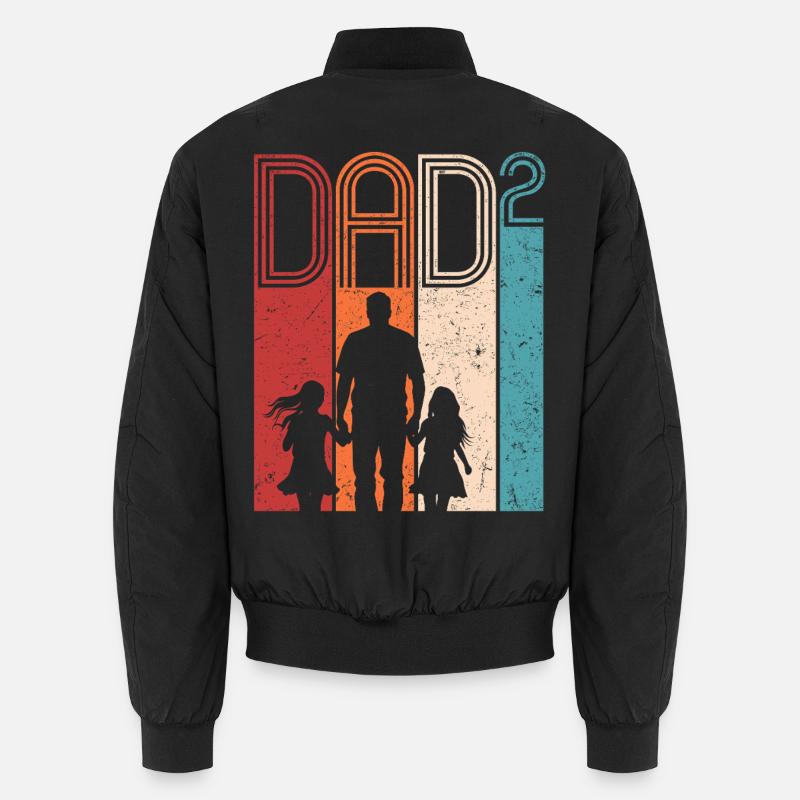 Dad High 2 Father Two Daughters Father's Day Gift Unisex Bomber Jacket