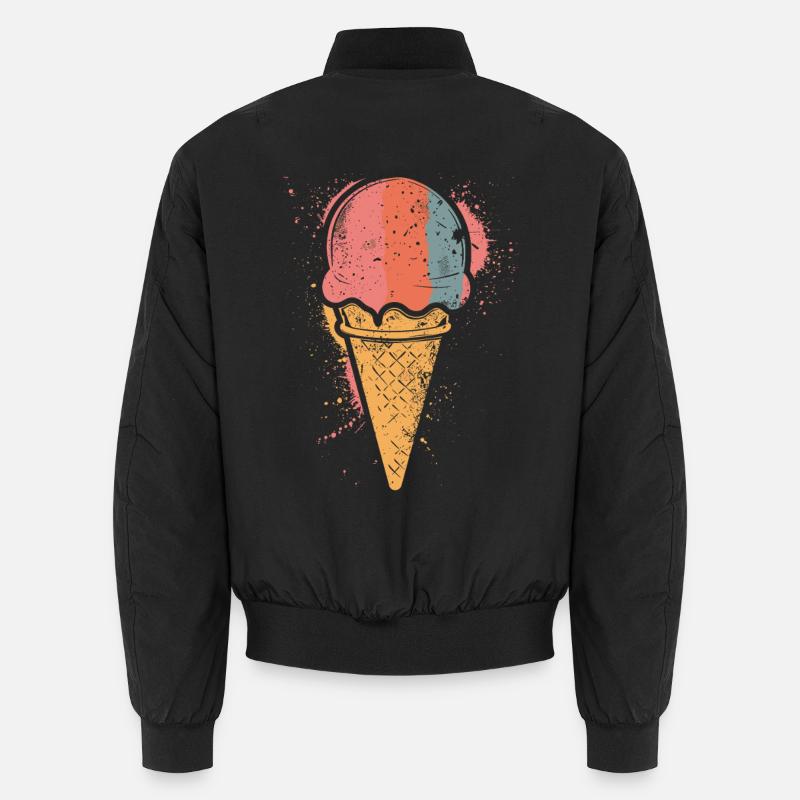Retro Eiscreme - Unisex Bomberjacke - Schwarz