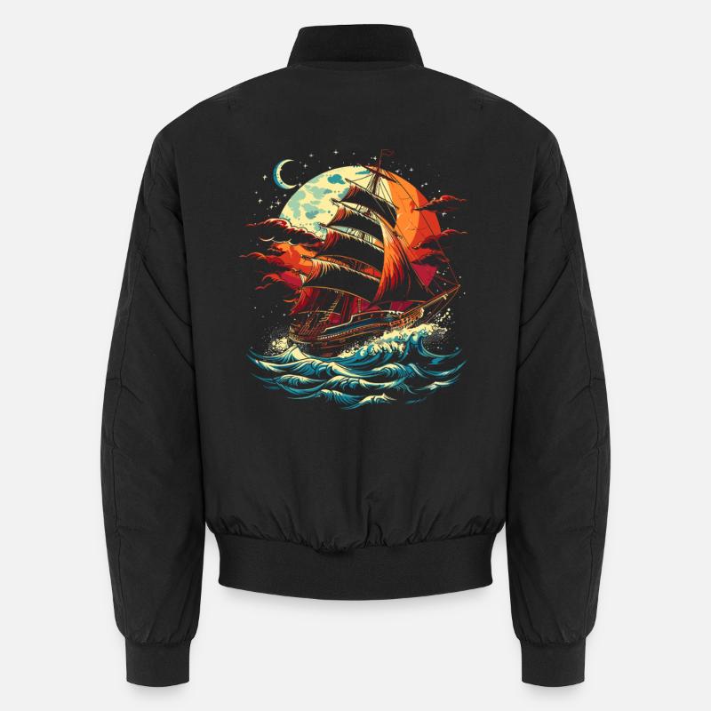 Segelschiff - Unisex Bomberjacke - Schwarz