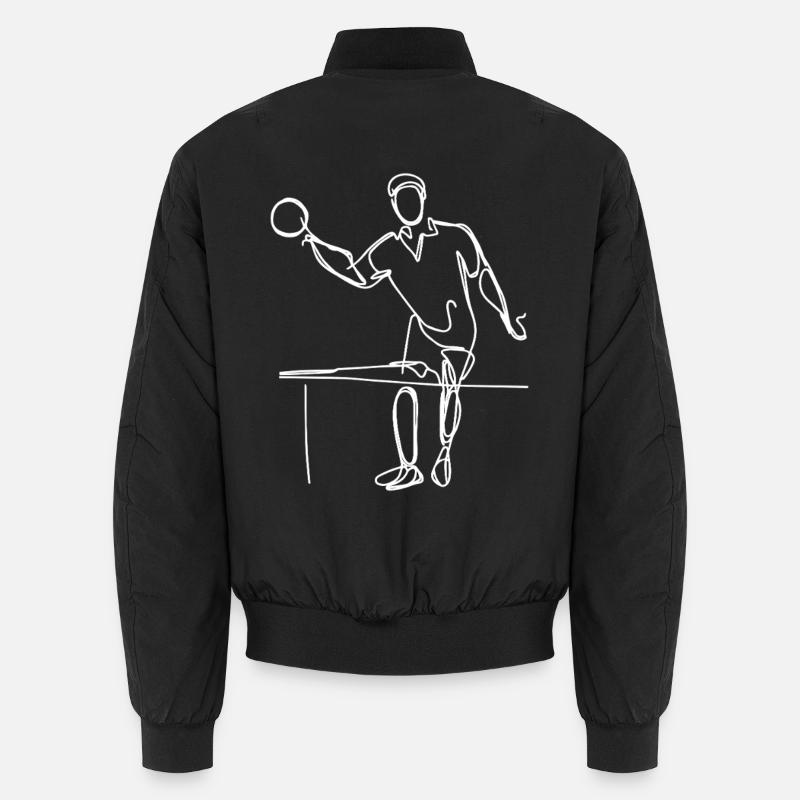 Ping Pong Player Sketch - Unisex Bomber Jacket - black