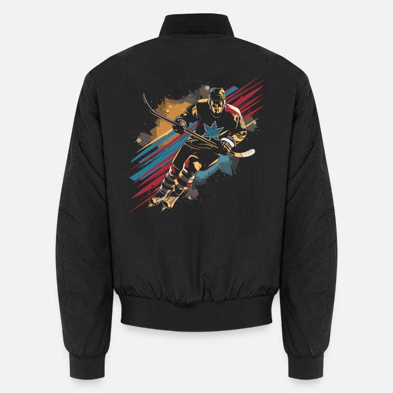 Eishockeyspieler Grafik Unisex Bomberjacke
