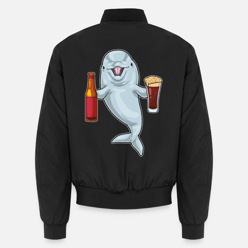 Bouteille de bière Dolphin - Bomber unisexe - noir