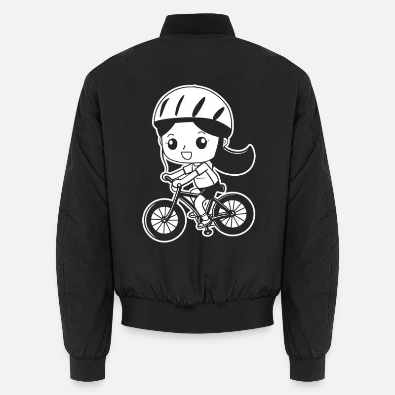 Radfahrerin Comic Stil Unisex Bomberjacke