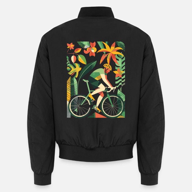 Fahrradfahrer Comic Look Unisex Bomberjacke