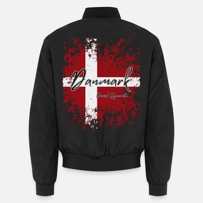 Flag of Denmark, Danish pride - Unisex Bomber Jacket - black