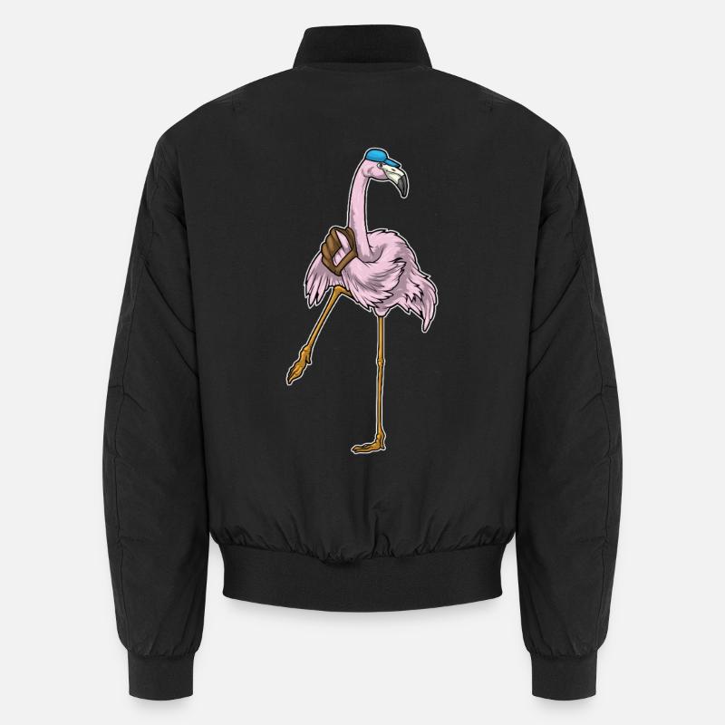 Flamingo Baseball Baseball Glove - Unisex Bomber Jacket - black