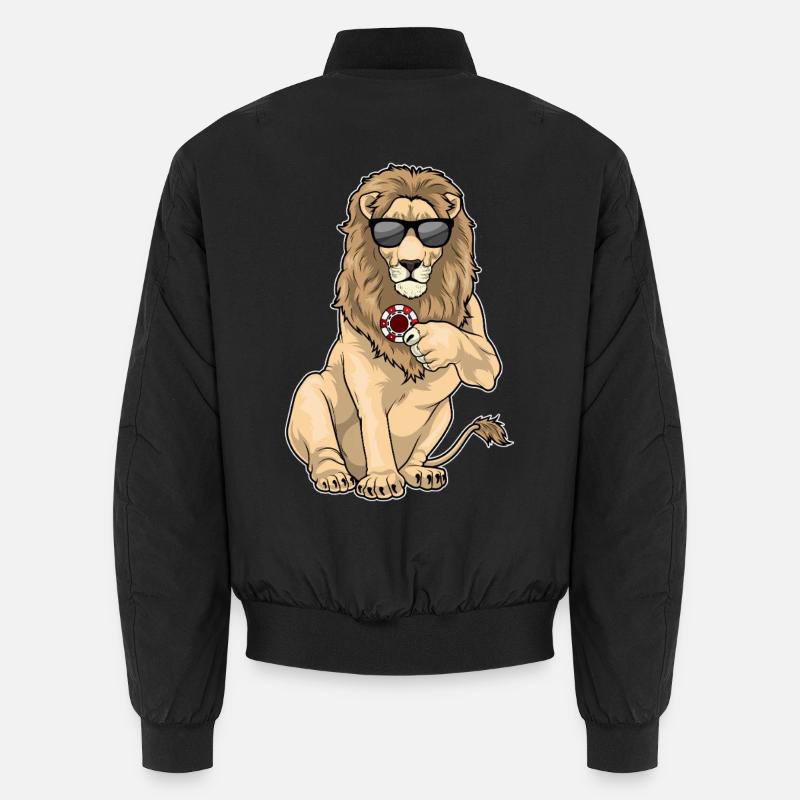 Löwe Poker Pokerchips - Unisex Bomberjacke - Schwarz
