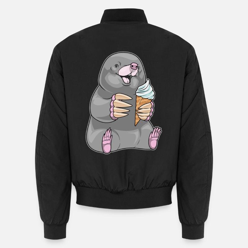 Maulwurf Waffeleis - Unisex Bomberjacke - Schwarz