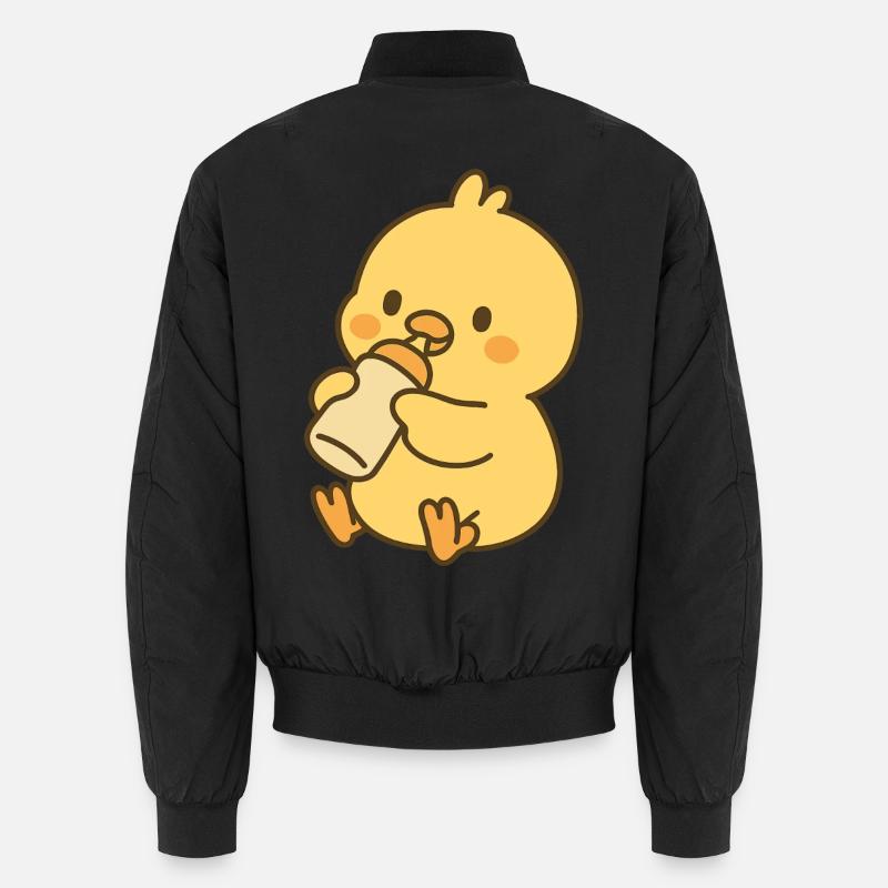 Petit poussin avec des biberons de lait Bomber unisexe