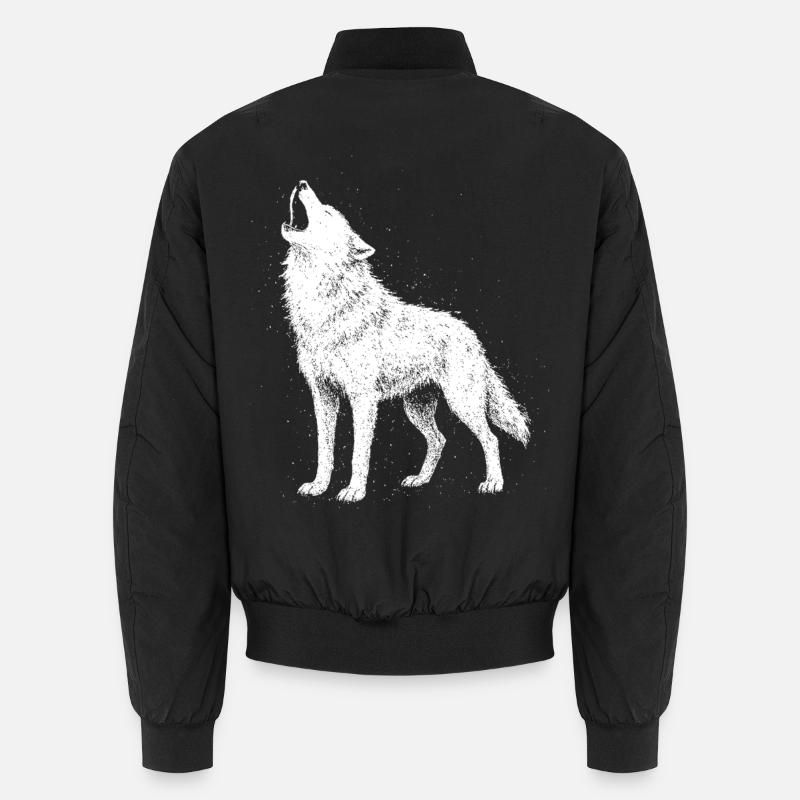 Wolf howl - Unisex Bomber Jacket - black