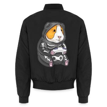 Cochon d’Inde Halloween Gamer - Bomber unisexe - noir - Dos - AI Model Male 185 light (185cm)