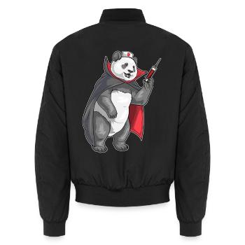 Panda Halloween Krankenschwester - Unisex Bomberjacke - Schwarz - Hinten - AI Model Male 185 light (185cm)
