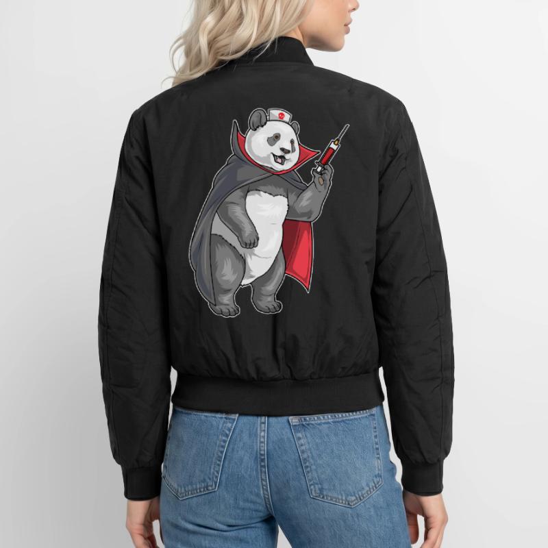 Panda Halloween Vampire Infirmière Bomber unisexe