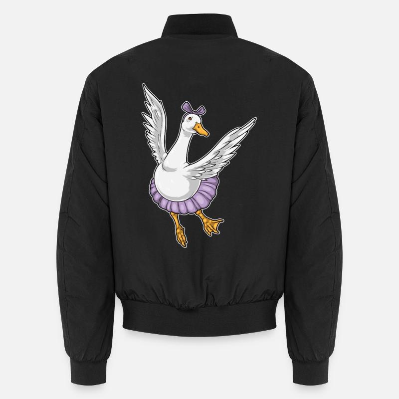 Duck Ballerina Ballet Dance - Unisex Bomber Jacket - black