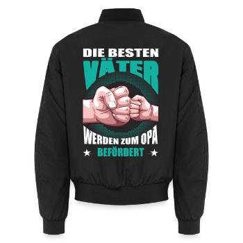 Opa Geschenk Väter Befördert Spruch Großvater - Unisex Bomberjacke - Schwarz - Hinten - AI Model Male 185 light (185cm)