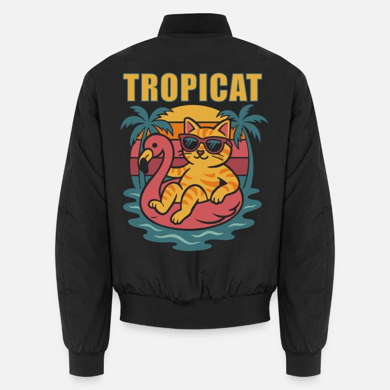 TROPICAT - Conception amusante de chat d’été Bomber unisexe
