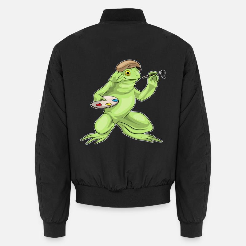 Frog Painter Brush Painting Unisex Bomber Jacket