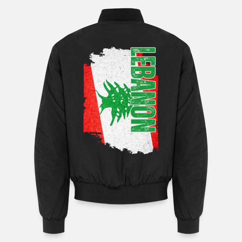 Vertikale Libanon-Flagge, Ich liebe den Libanon Unisex Bomberjacke