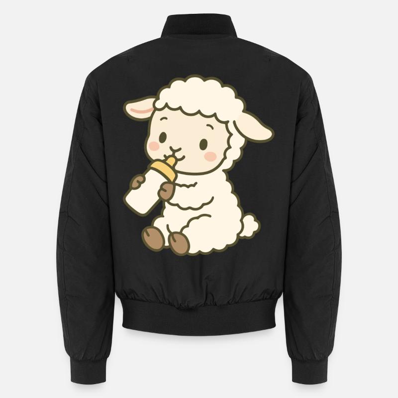 Lämmchen mit Milchflasche - Little Lamb Sip Unisex Bomberjacke