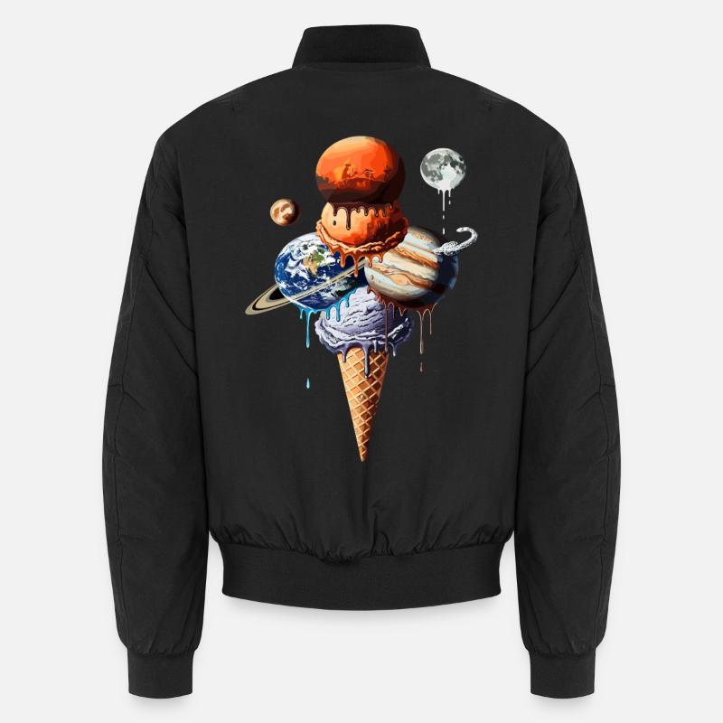 Planeten Eiscreme Waffel Kosmische Einskugel Unisex Bomberjacke