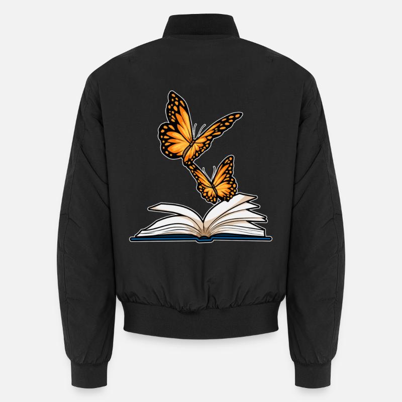 Butterfly Book - Unisex Bomber Jacket - black