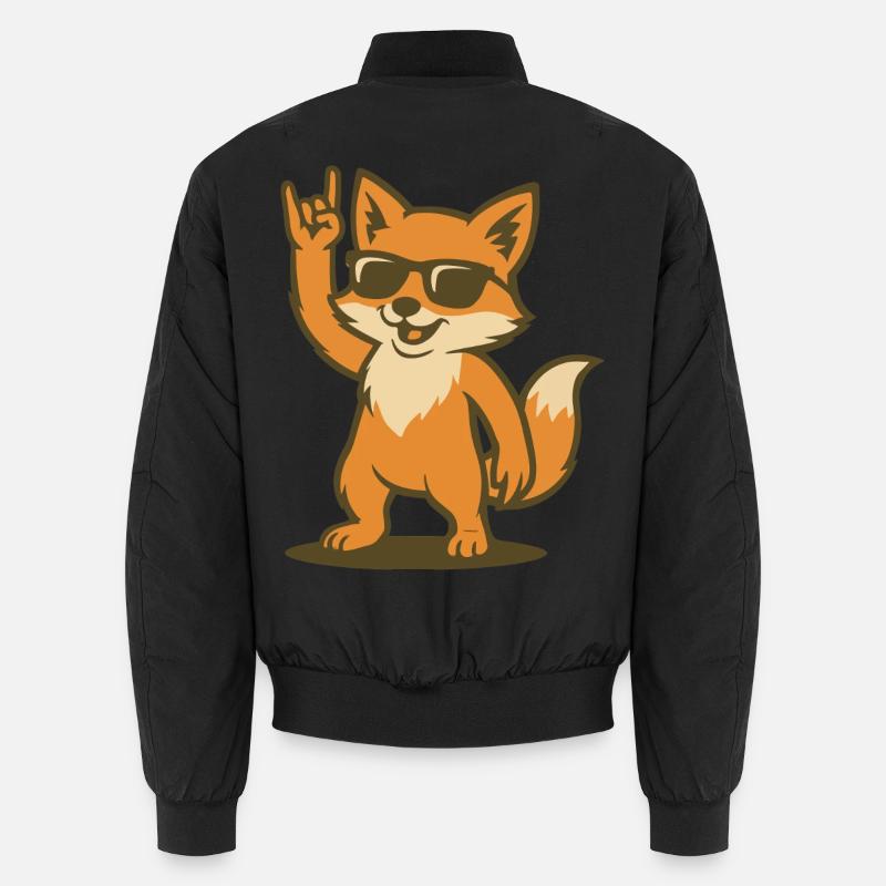 Fox on Fire - Unisex Bomber Jacket - black