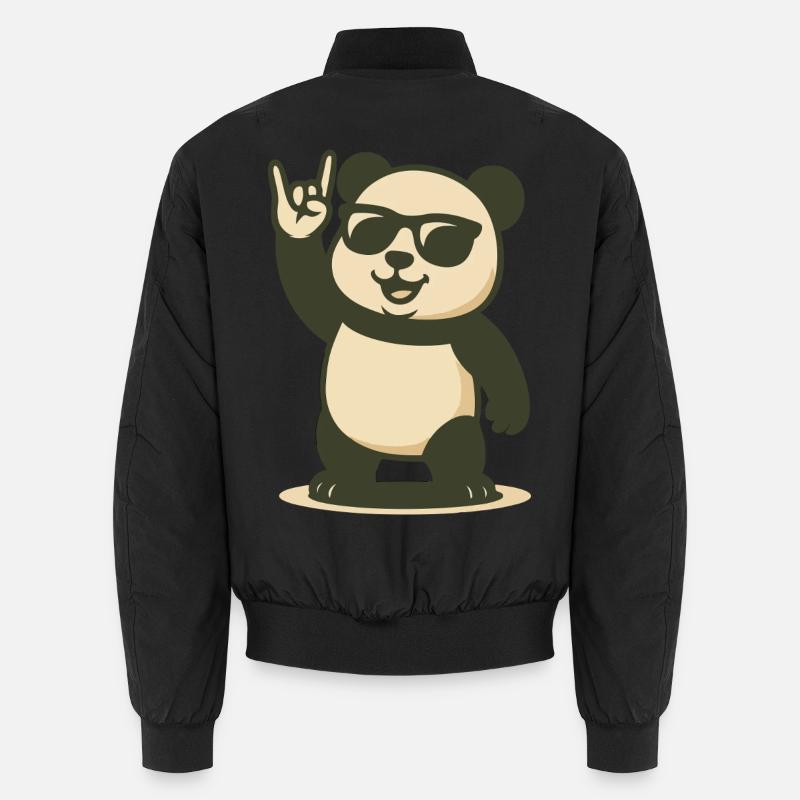 Rockin' Panda Vibes - Unisex Bomber Jacket - black