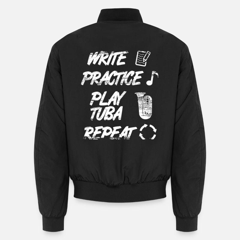 Writing Practice Playing the Tuba Repeat Unisex Bomber Jacket