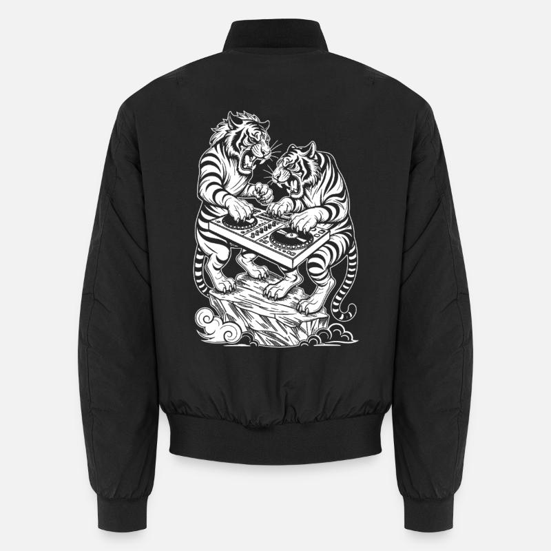 Techno DJ Shirt: Raver Tiger in Electro Vibes Unisex Bomber Jacket