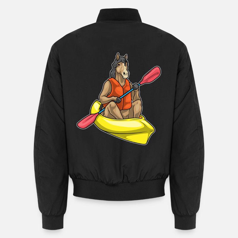 Pferd kleines Boot - Unisex Bomberjacke - Schwarz