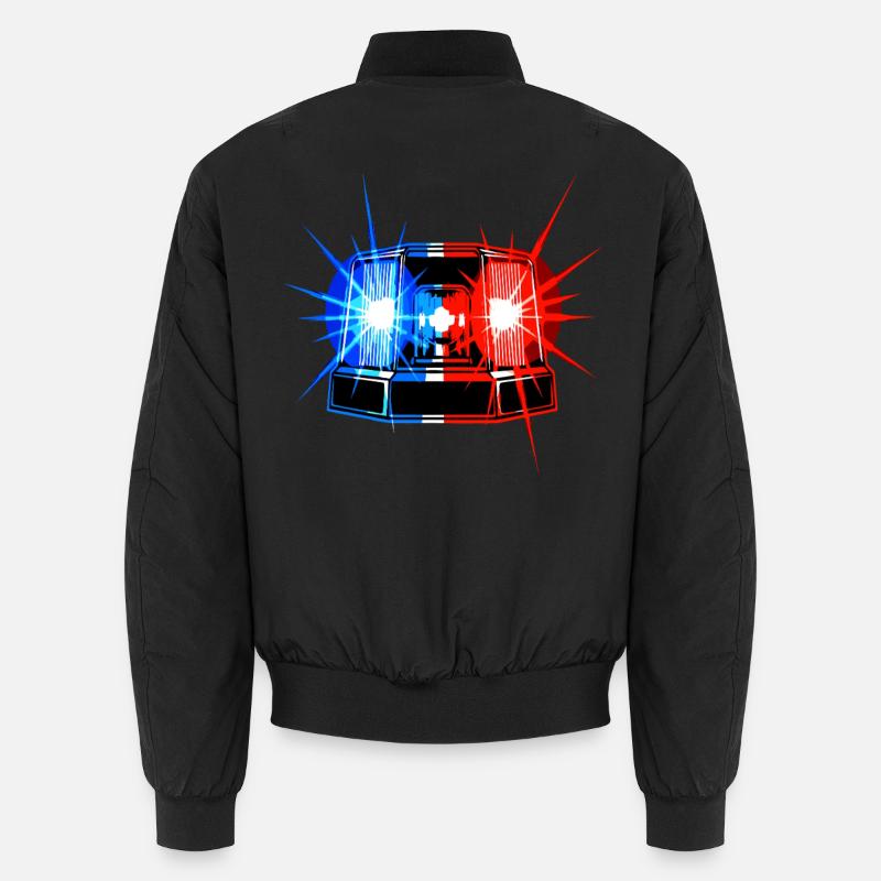 Blaulicht Sirene – Notfallwarnsystem - Unisex Bomberjacke - Schwarz