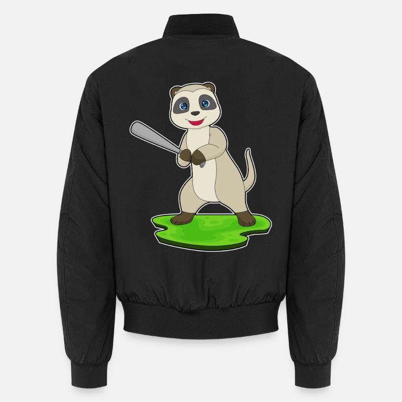 Erdmännchen Baseball Baseballschläger - Unisex Bomberjacke - Schwarz