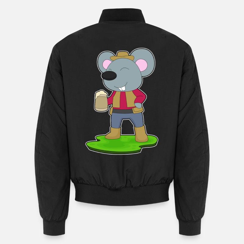 Maus Bier - Unisex Bomberjacke - Schwarz